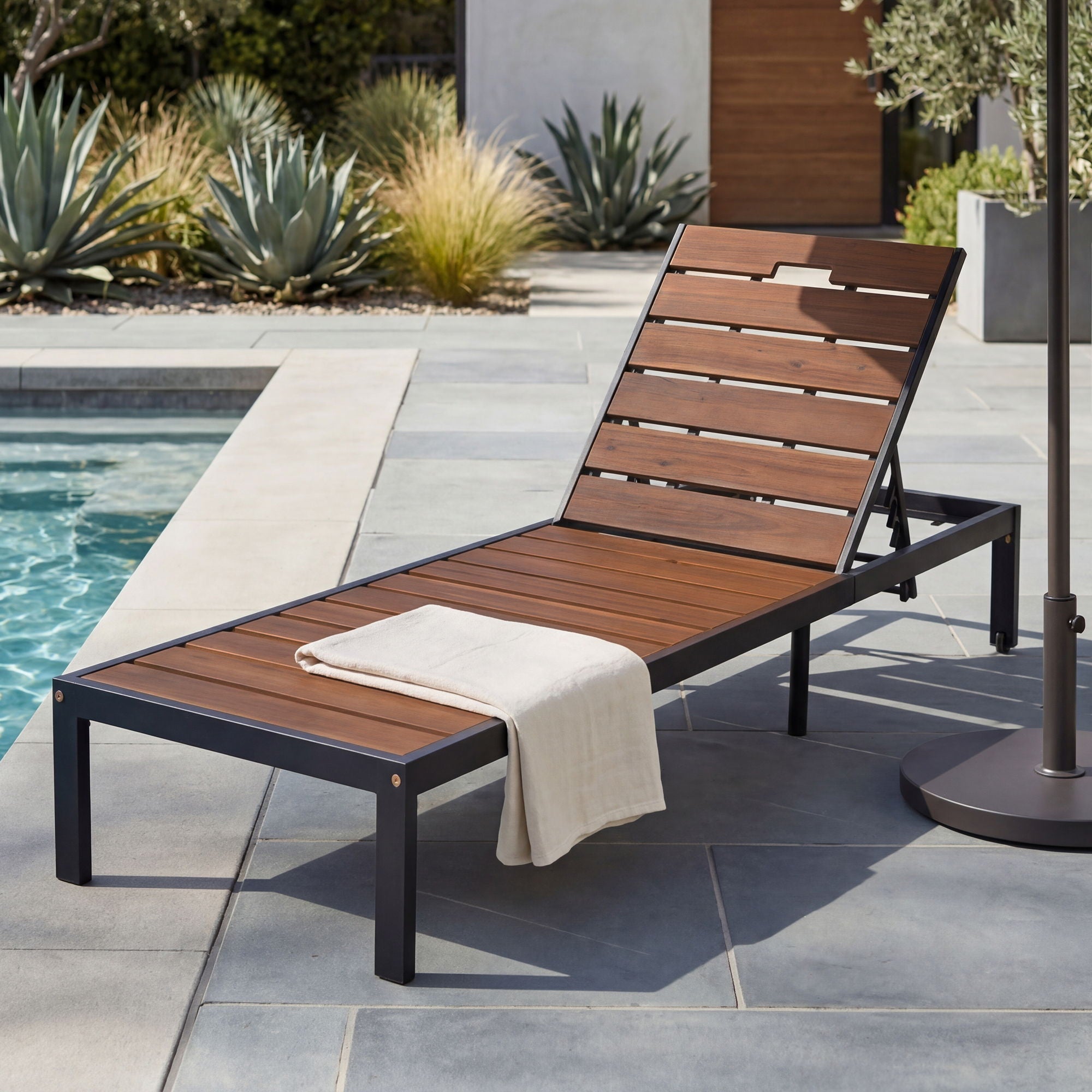 Outdoor Chaise With Adjustable Backrest by HouseOfZazla