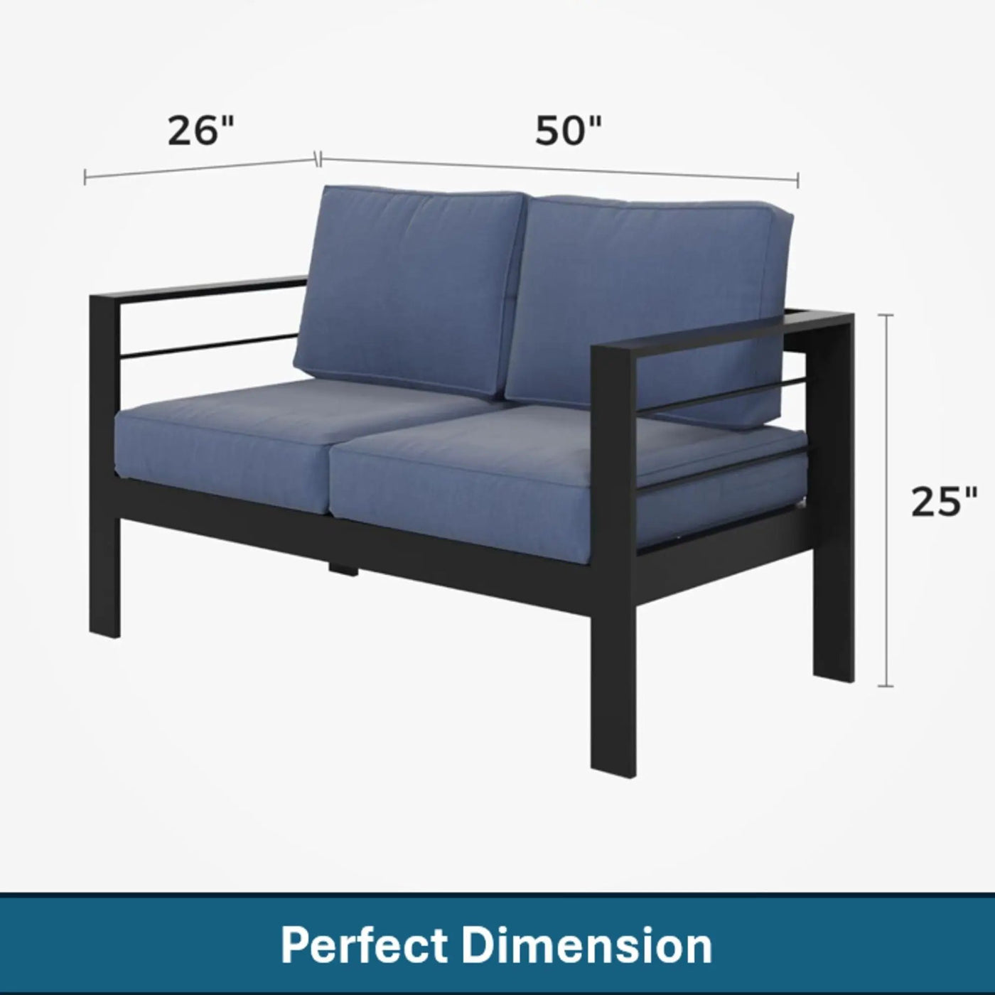 All-Weather Patio Loveseat With Thick Cushions by HouseOfZazla