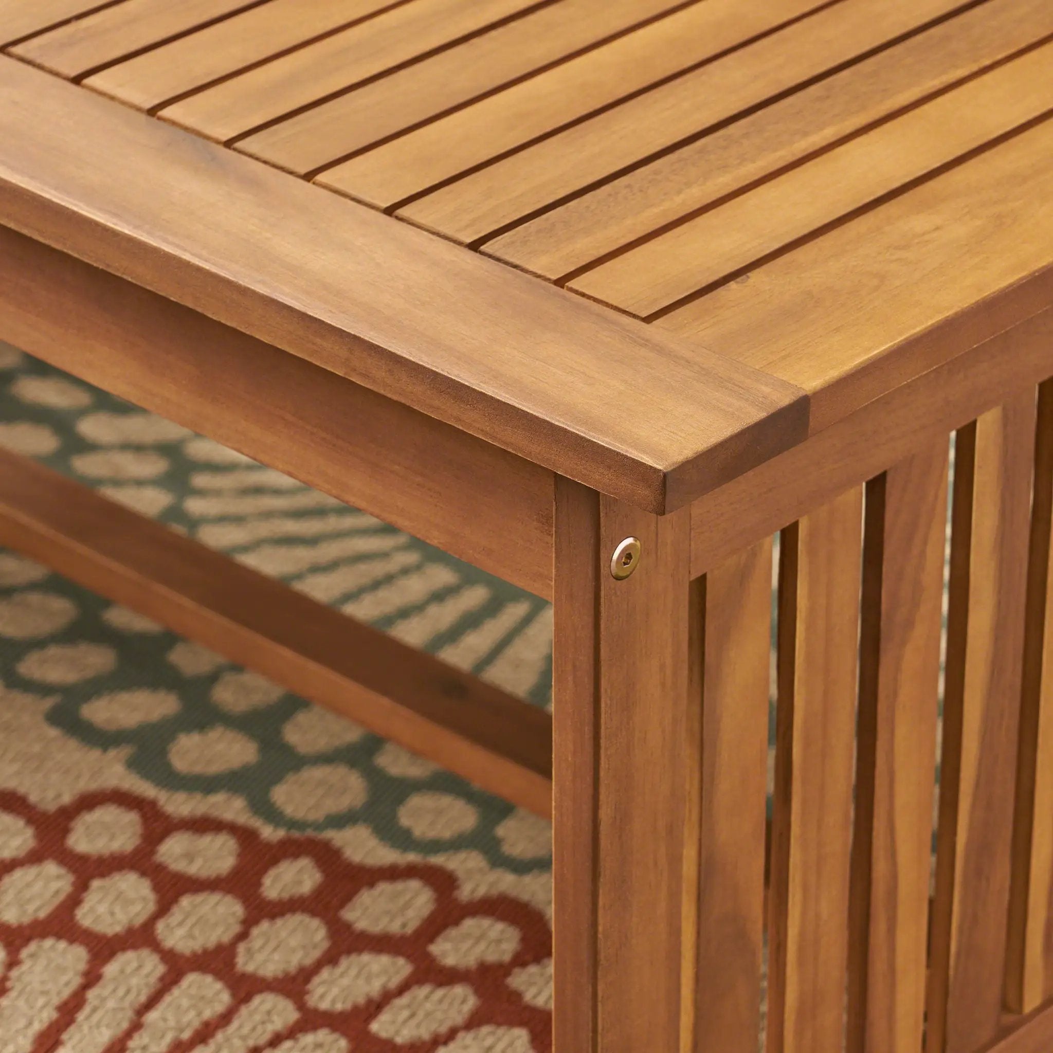 Acacia Wood Rectangular Patio Coffee Table For Outside by HouseOfZazla