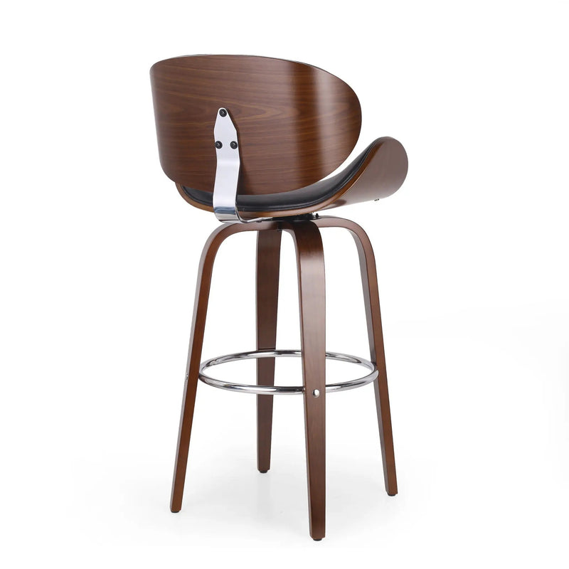 Lumos Mid Century Modern Upholstered Swivel Barstool by HouseOfZazla
