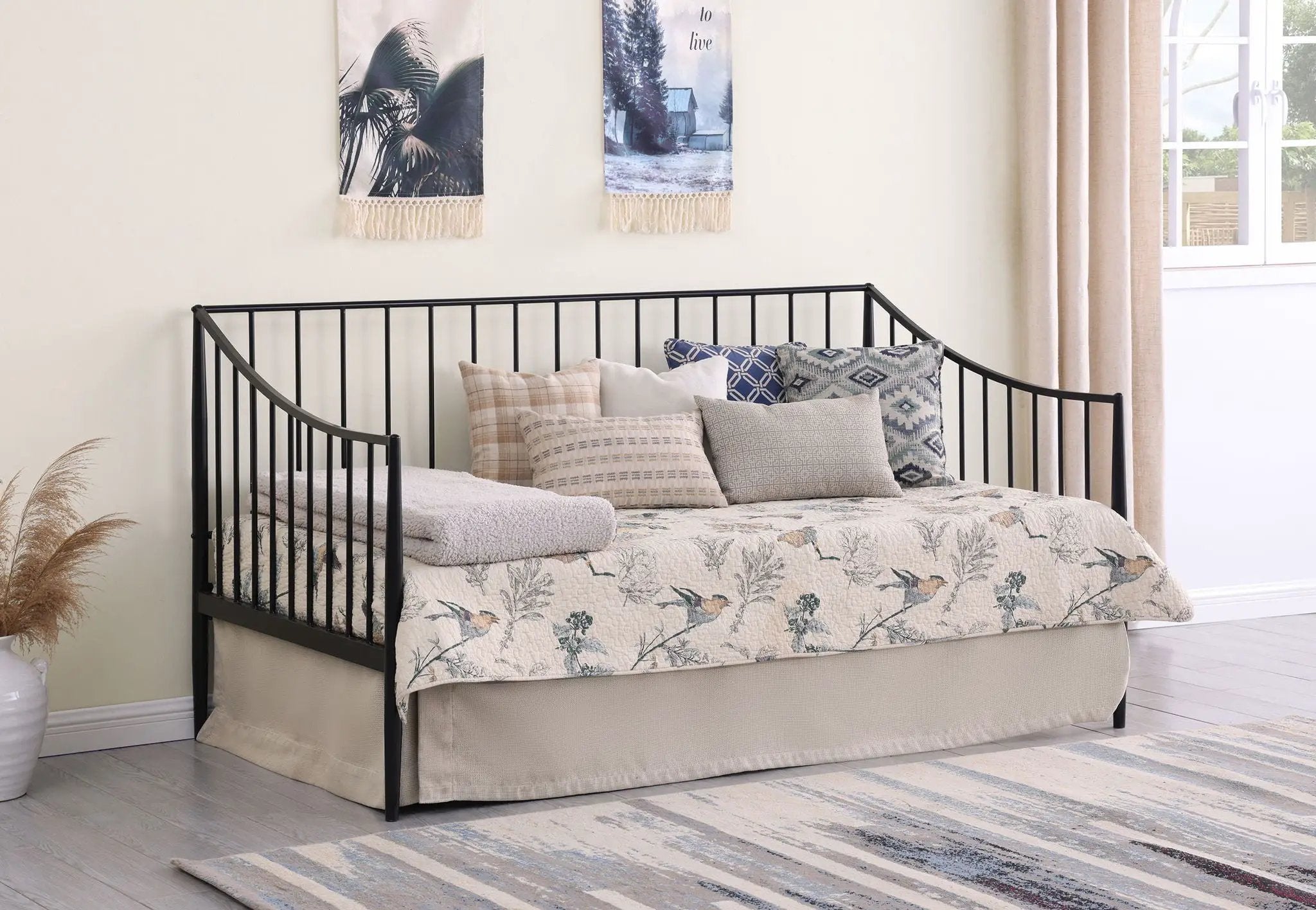 Newbury Metal Twin Daybed Bed Frame Matte Black by Unique Piece Furniture