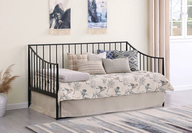 Newbury Metal Twin Daybed Bed Frame Matte Black by Unique Piece Furniture