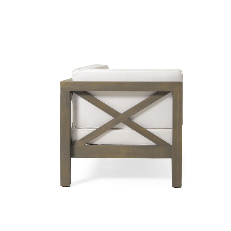 Brava X-Back 4-Piece White Outdoor Sofa Set by HouseOfZazla