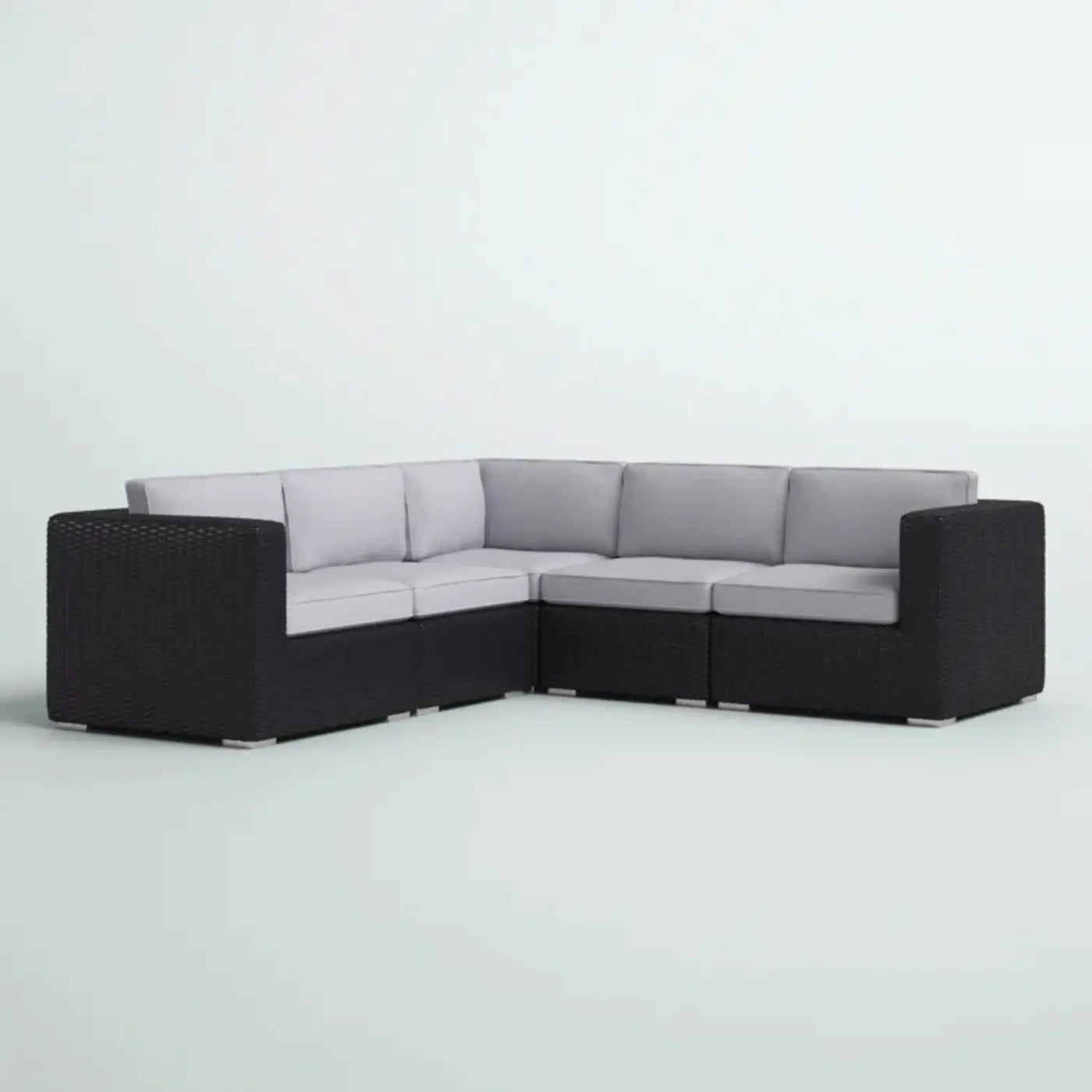 Luxurious Wicker Patio Sectional With Weather Resistant Sunbrella Cushions by Unique Piece Furniture