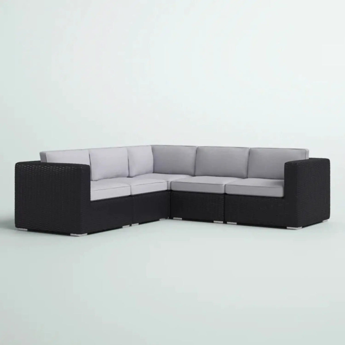 Luxurious Wicker Patio Sectional With Weather Resistant Sunbrella Cushions, photo 2 of 25