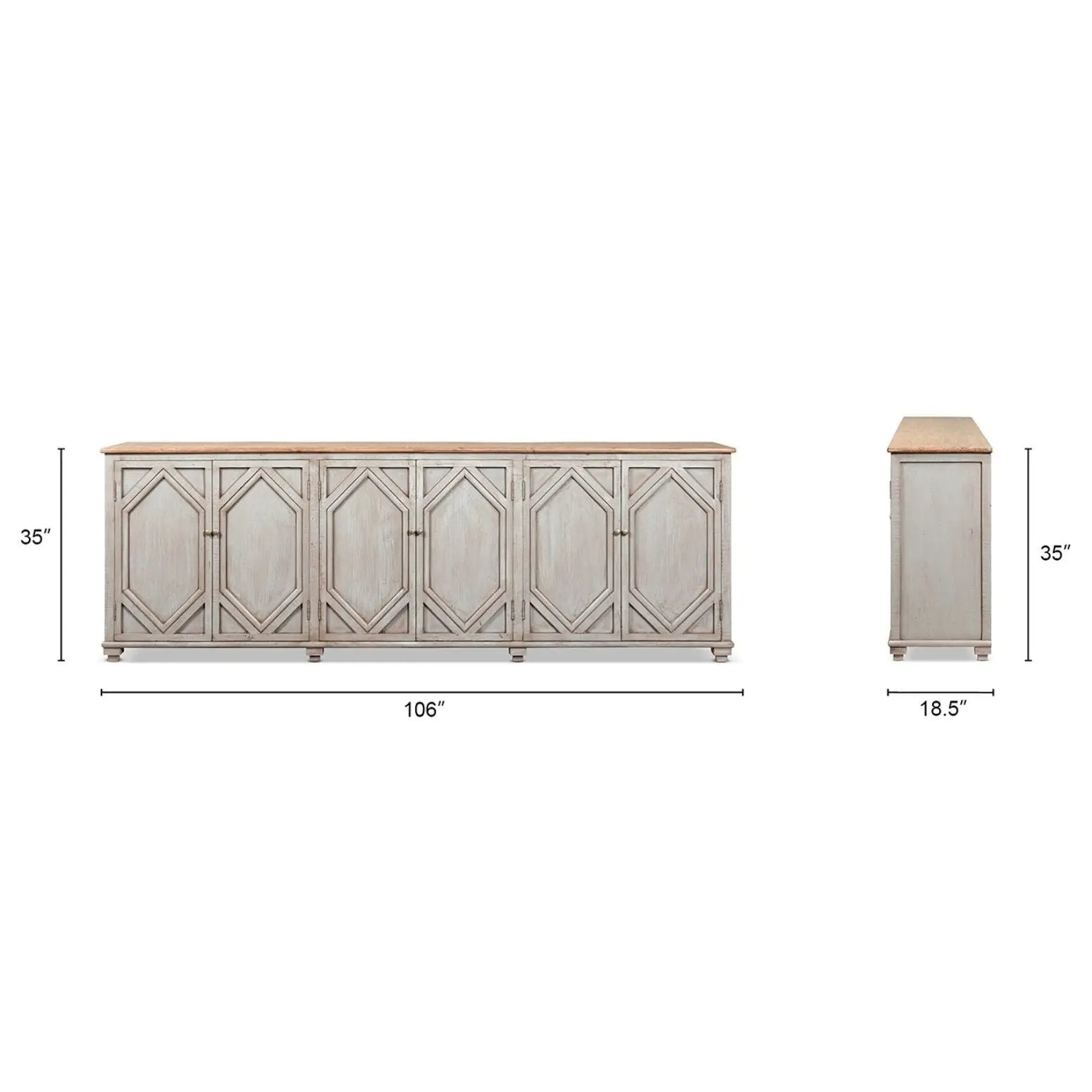 Colette - 6 Door Cabinet Sideboard - Brown by HouseOfZazla