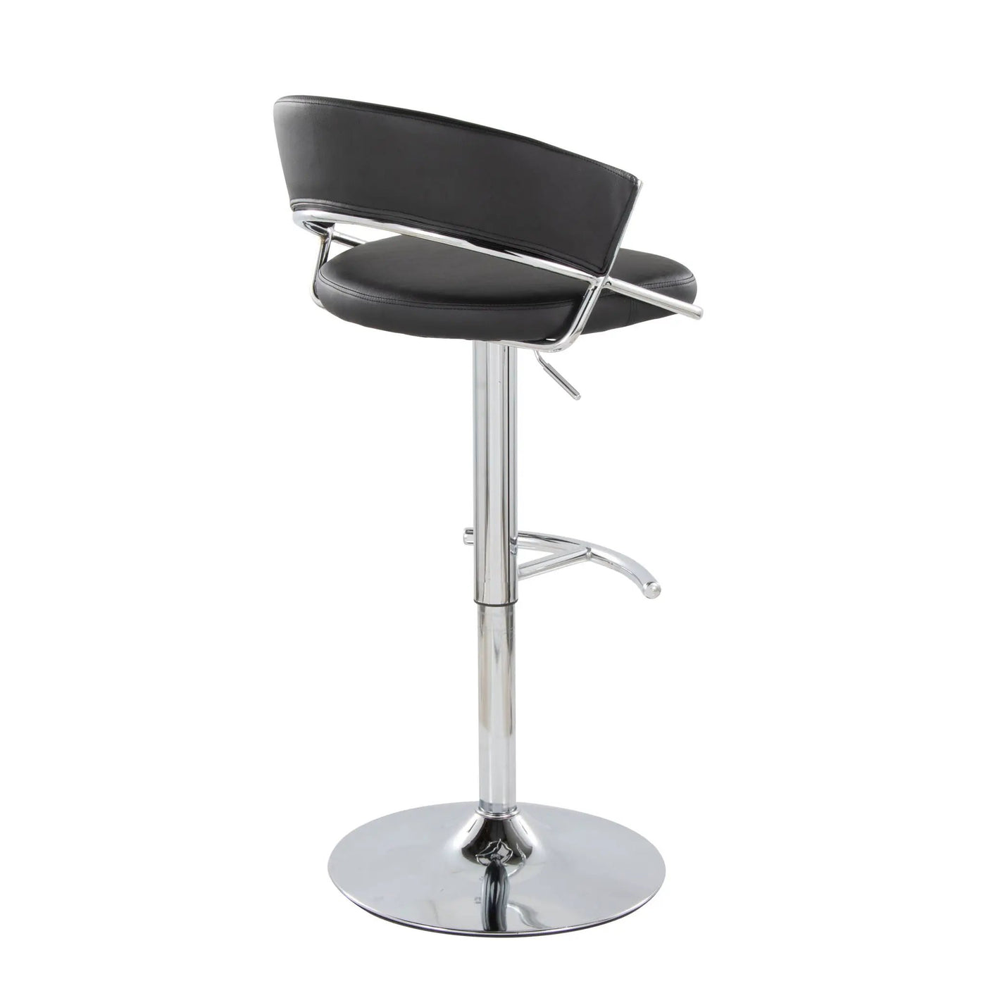 Jie - Contemporary Adjustable Barstool With Swivel & Rounded T Footrest (Set of 2) by HouseOfZazla
