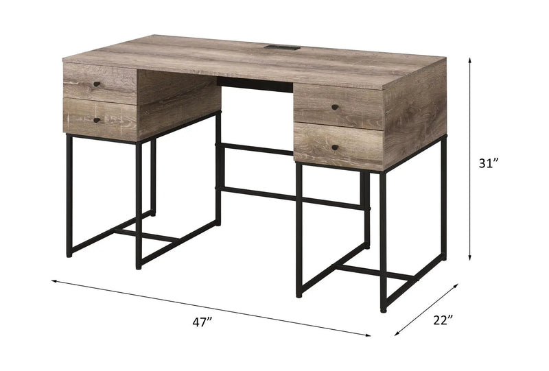 Desirre Writing Desk With USB Port - Oak by HouseOfZazla