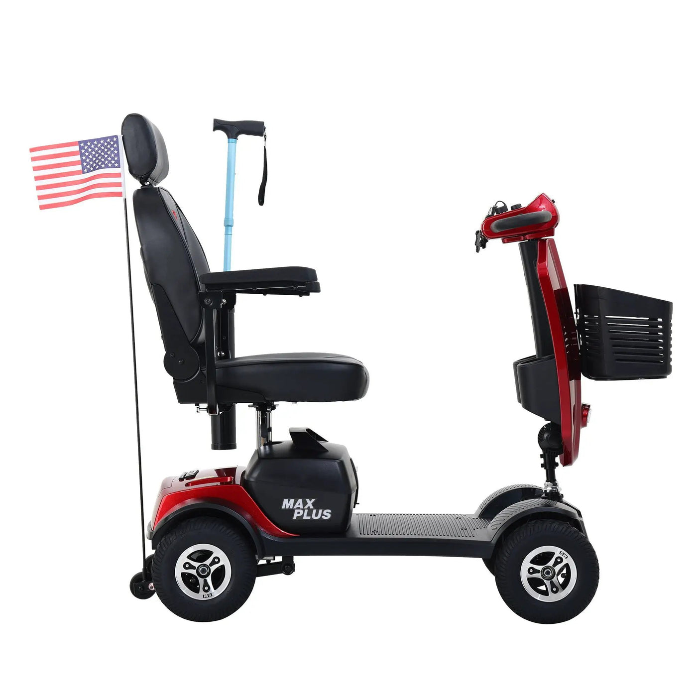Max Plus - 4 Wheels Outdoor Compact Mobility Scooter With 2 Pieces X 20Ah Lead Acid Battery, 16 Miles, Cup Holders & USB Charger Port by HouseOfZazla