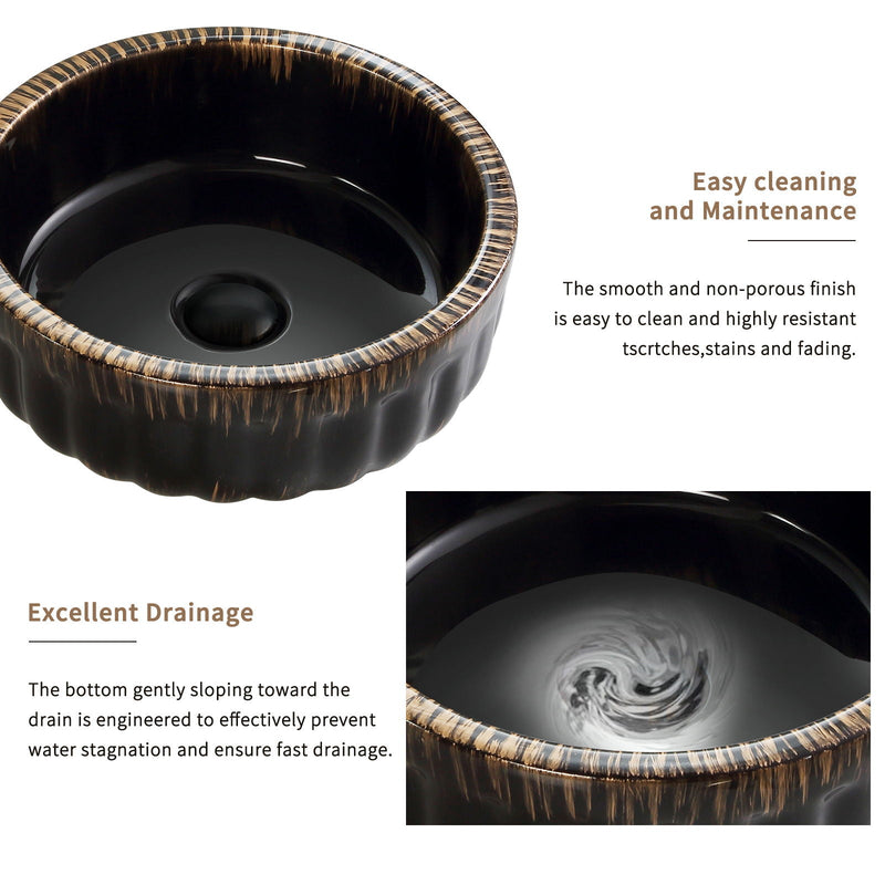 Vessel Sink, Above Counter Small Bowl - Black by HouseOfZazla