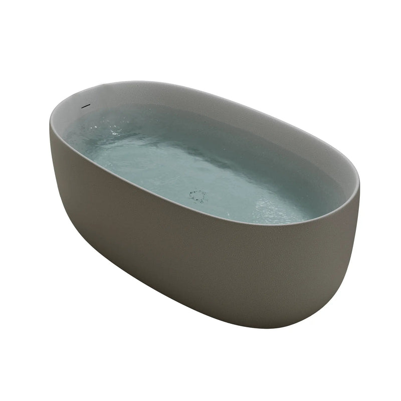 51'' Freestanding Bathtub Resin Stone Soaking Bathtub by HouseOfZazla