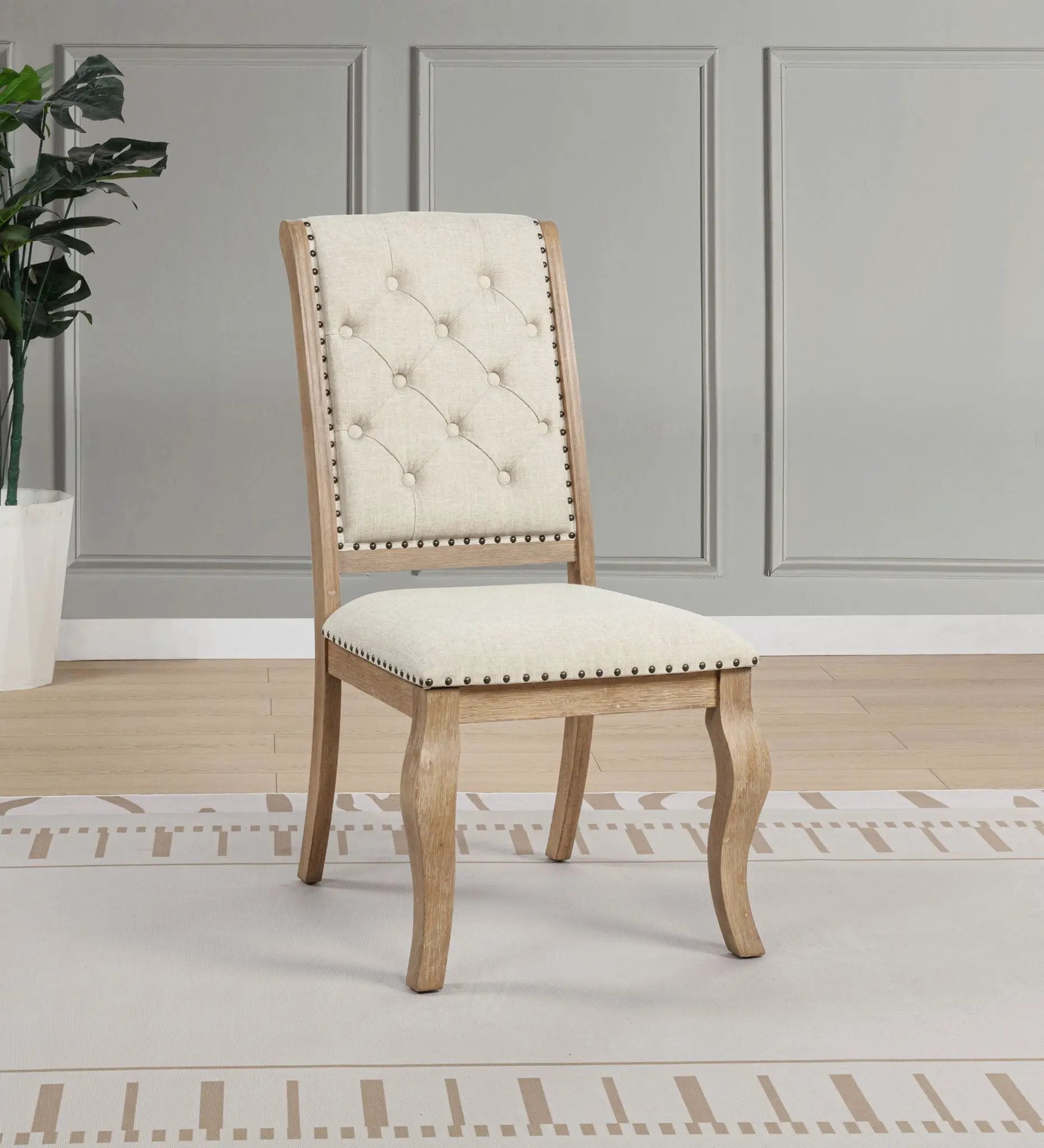 Brockway Upholstered Dining Chair Barley Brown (Set of 2) by Unique Piece Furniture