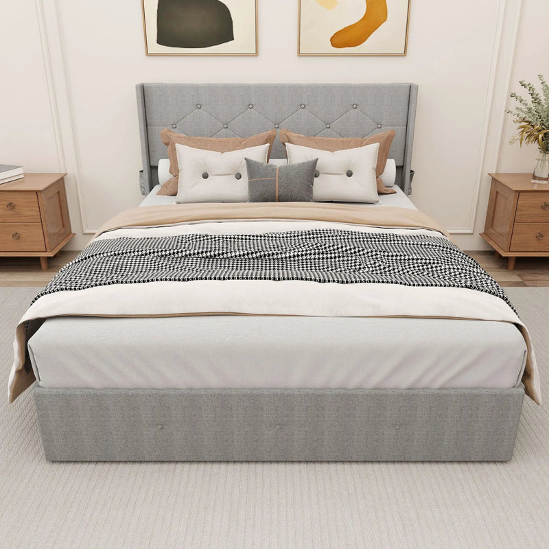 Bed With Gas Lift Storage, USB Ports by HouseOfZazla