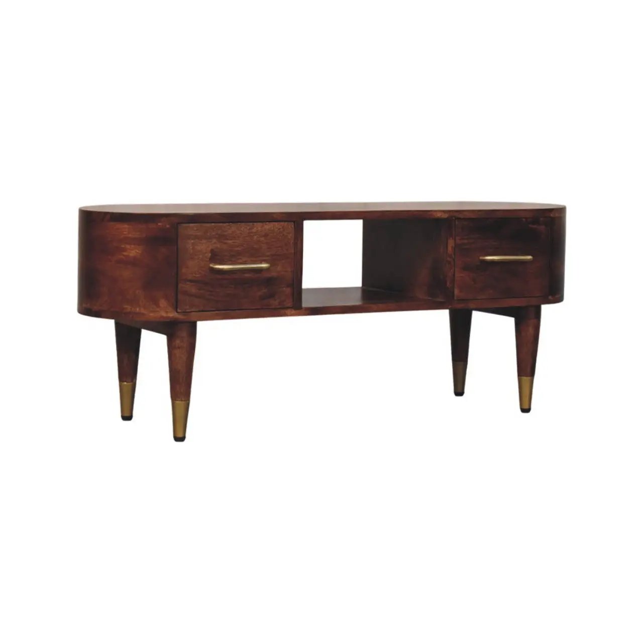 Solid Wood Two-Drawer Open-Slot Media Unit by HouseOfZazla