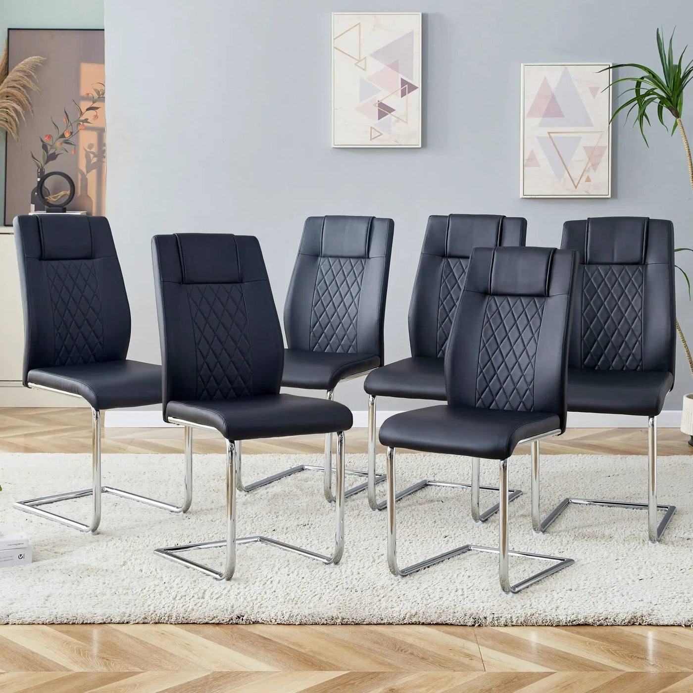 Modern Dining Chairs With Padded Seat, Metal Legs by HouseOfZazla