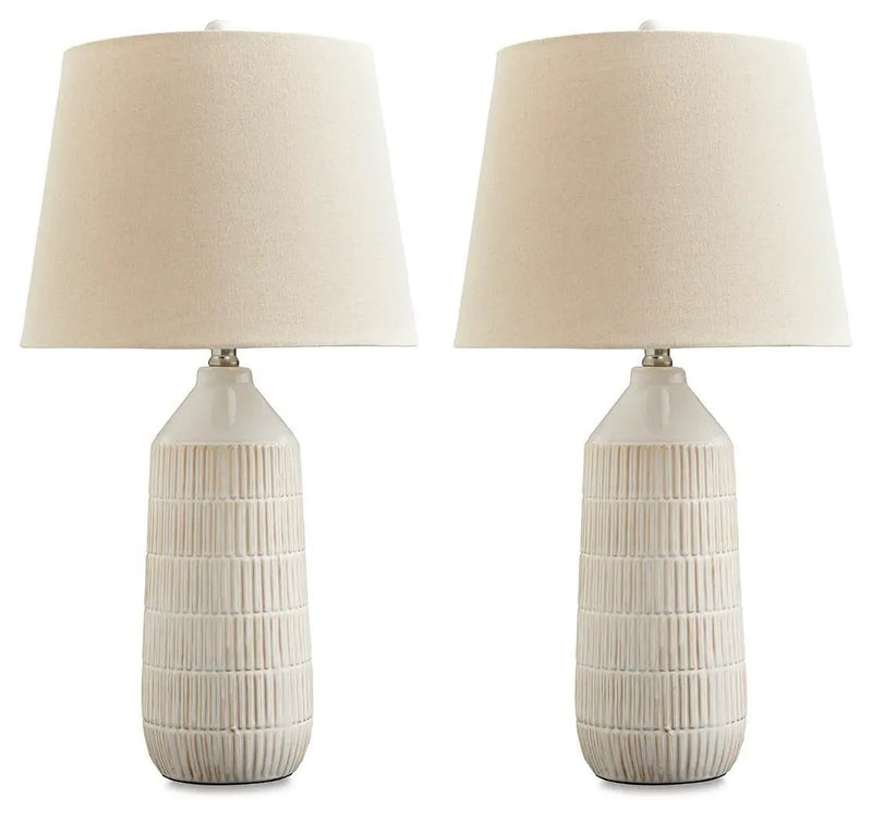 Willport - Ceramic Table Lamp (Set of 2) - Off White by Unique Piece Furniture