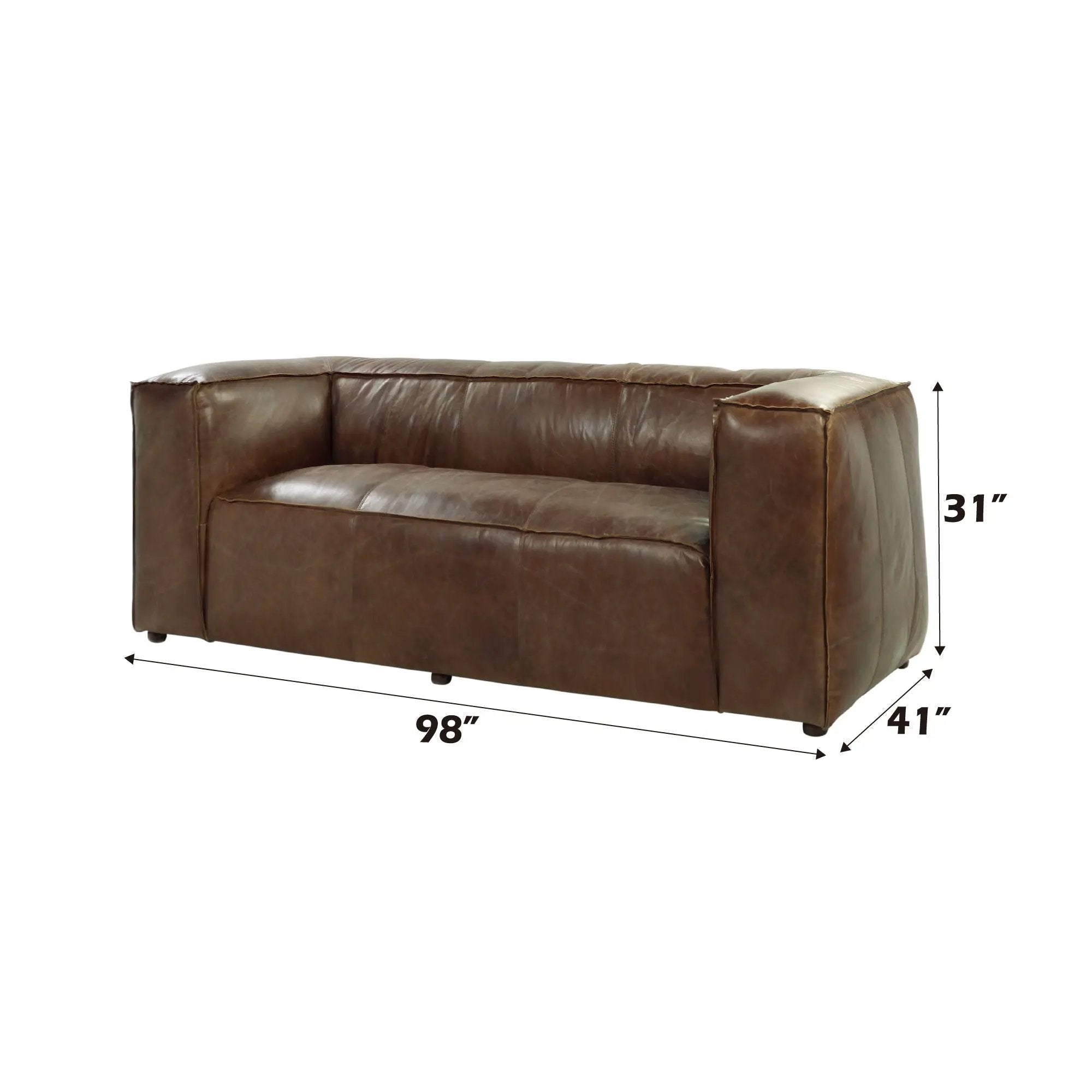 Brancaster - Top Grain Leather Living Room Set - Brown by Unique Piece Furniture