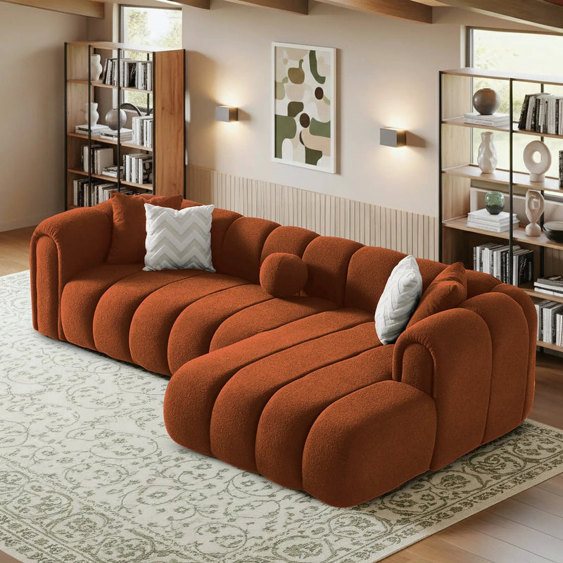 Beatrice Modern Tufted Sectional - Burnt by HouseOfZazla