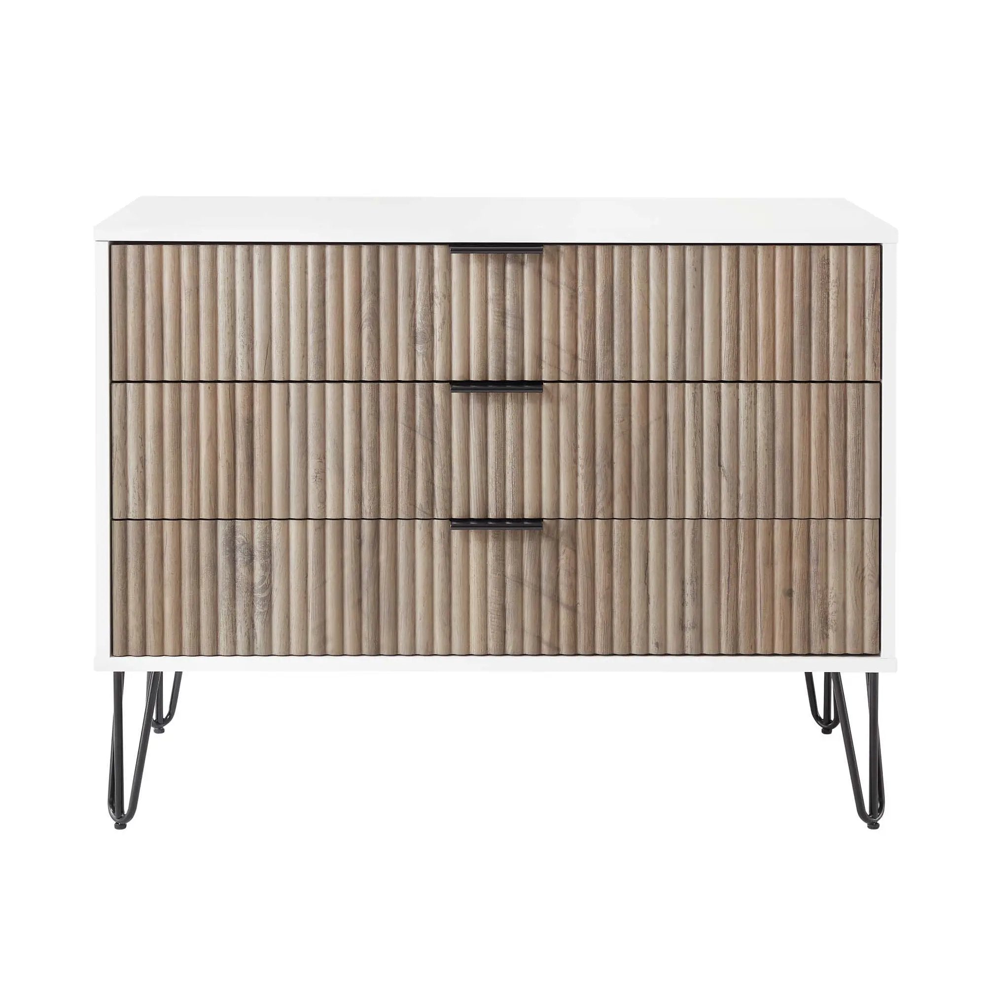 Dumbo - Fluted Dresser - Gray / White