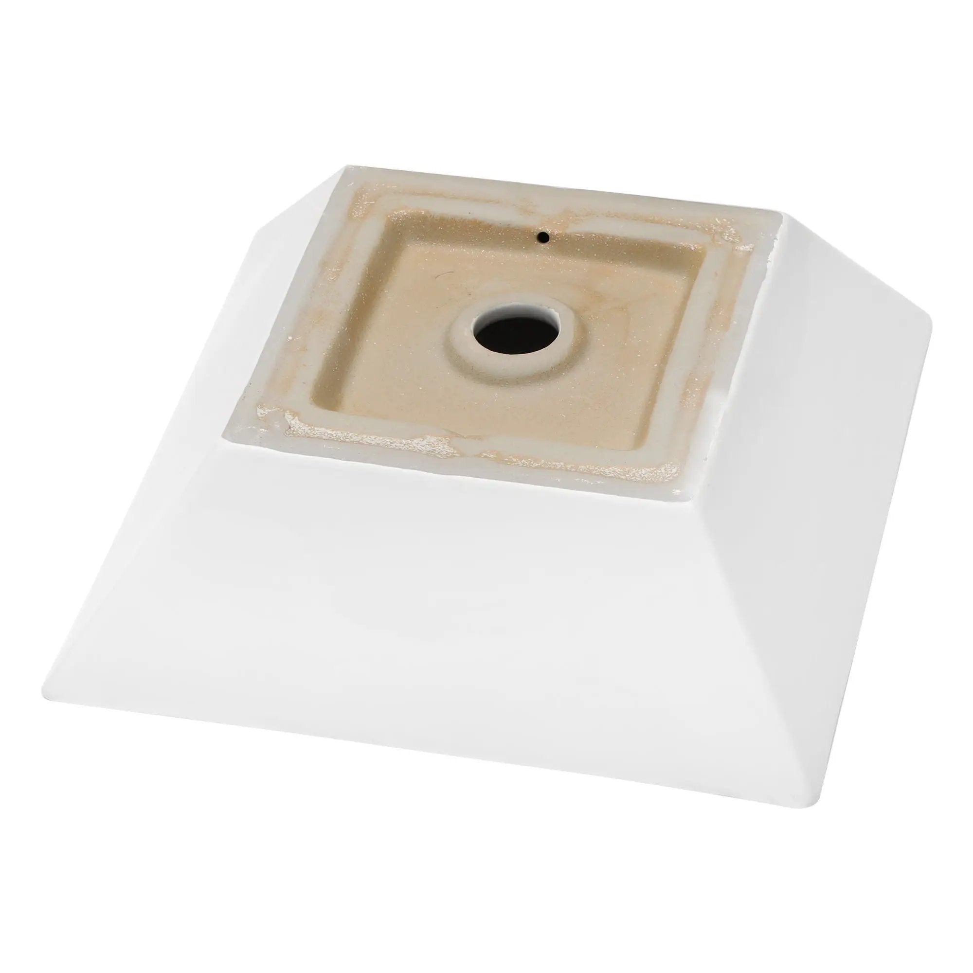 16" 6" Modern European Square Vessel Sink Glossy Porcelain Bathroom Vanity Top Above Counter Ceramic Basin - White by HouseOfZazla