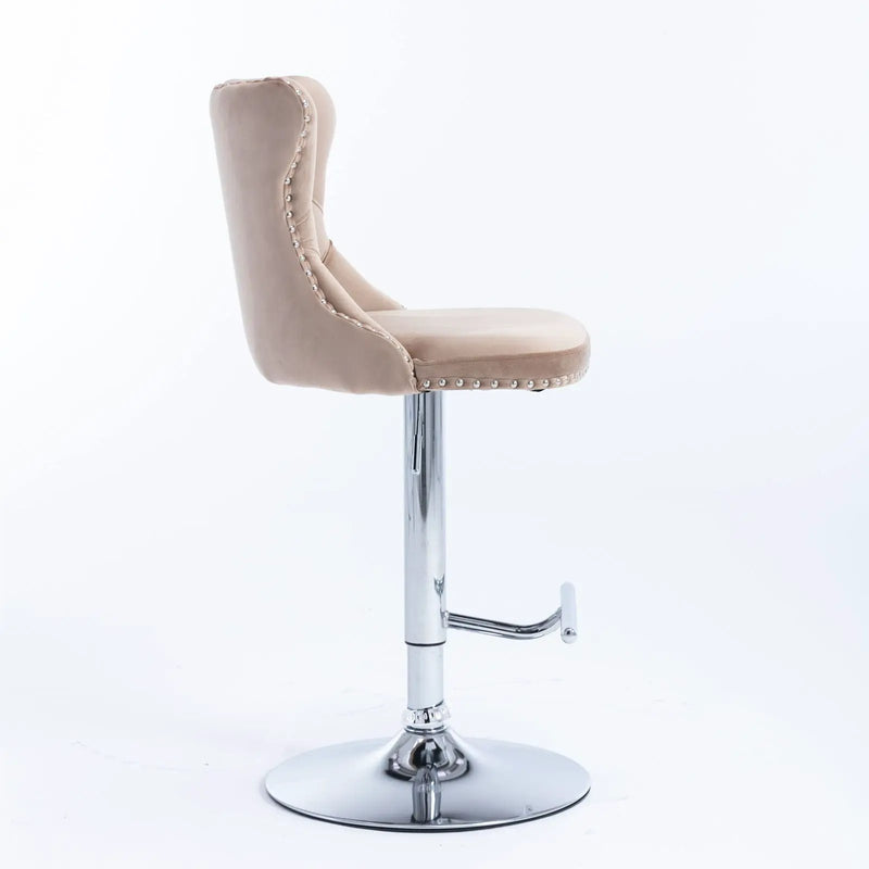 Swivel Barstools Adjusatble Seat Height From 25-33", Modern Upholstered Base Bar Stools With Backs Comfortable Tufted For Home Pub And Kitchen Island (Set of 2) by Unique Piece Furniture