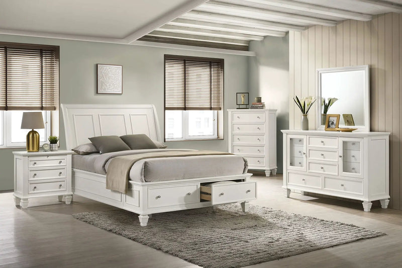 Sandy Beach 5-piece Eastern King Bedroom Set Cream White by Unique Piece Furniture