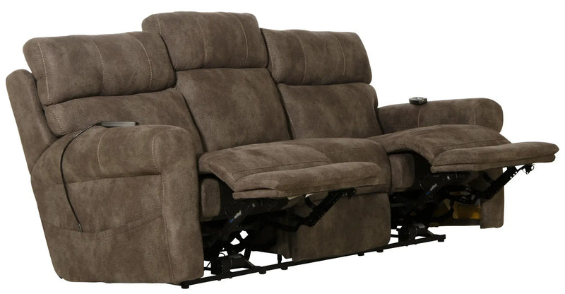Tranquility - Power Headrest Power Lay Flat Reclining Sofa With DDT / CR3 Heat / Massage / Lumbar - Pewter by Unique Piece Furniture