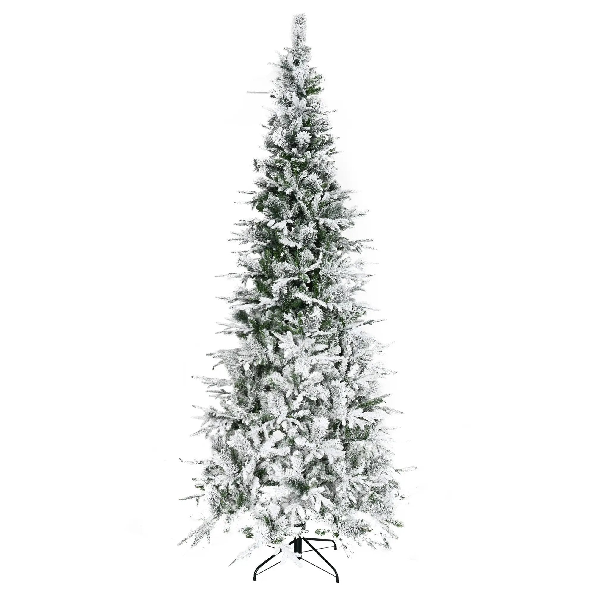 HOMCOM 9' Unlit Snow Flocked Pine Artificial Christmas Tree by HouseOfZazla