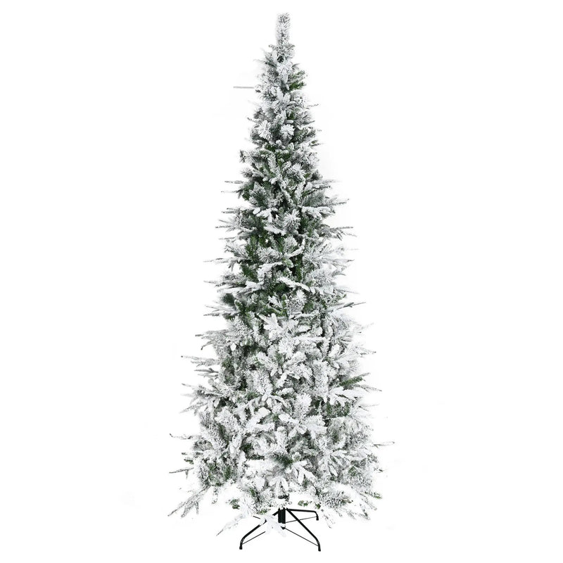 HOMCOM 9' Unlit Snow Flocked Pine Artificial Christmas Tree by HouseOfZazla