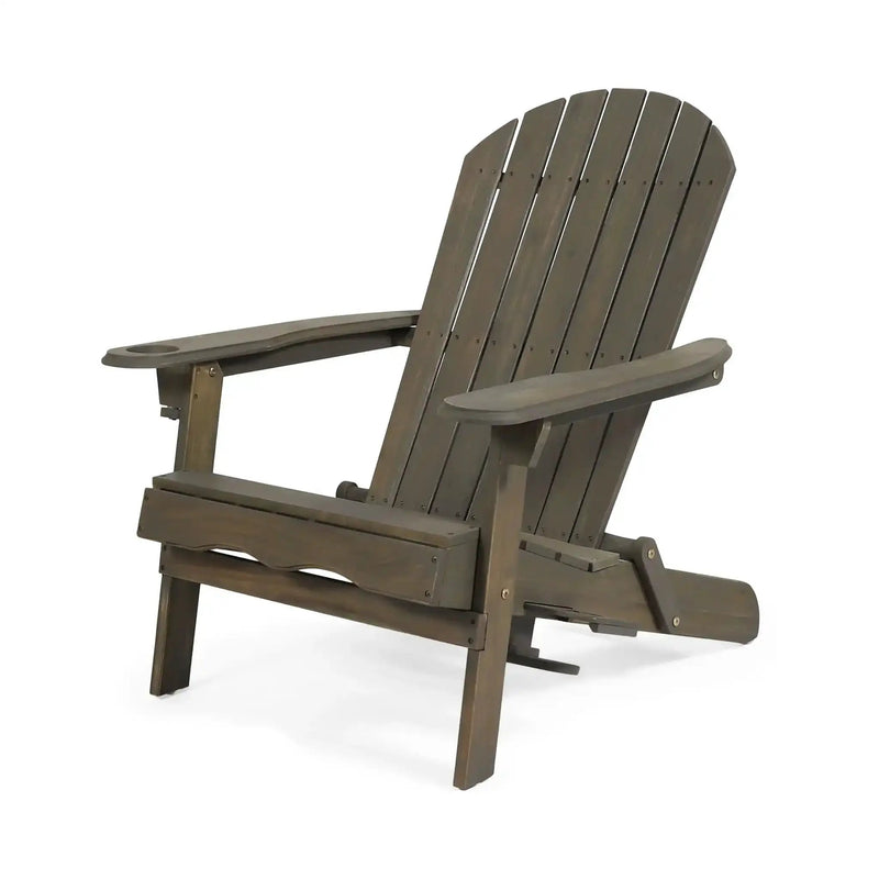 Zenithia Outdoor Foldable Adirondack Chair With 2 Cup Holders by HouseOfZazla