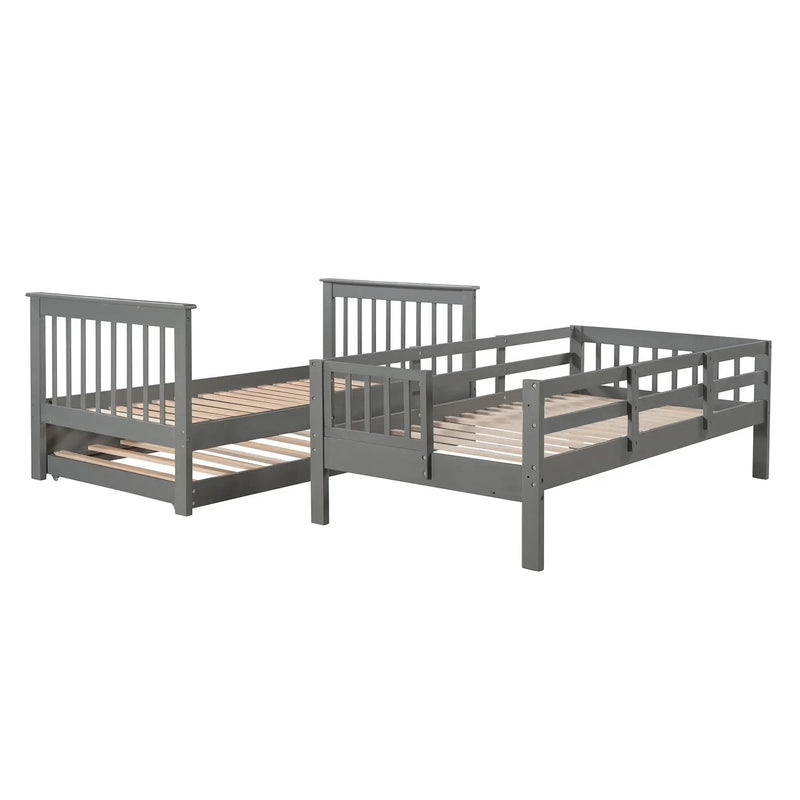 Stairway Bunk Bed With Storage And Guard Rail For Bedroom by Unique Piece Furniture