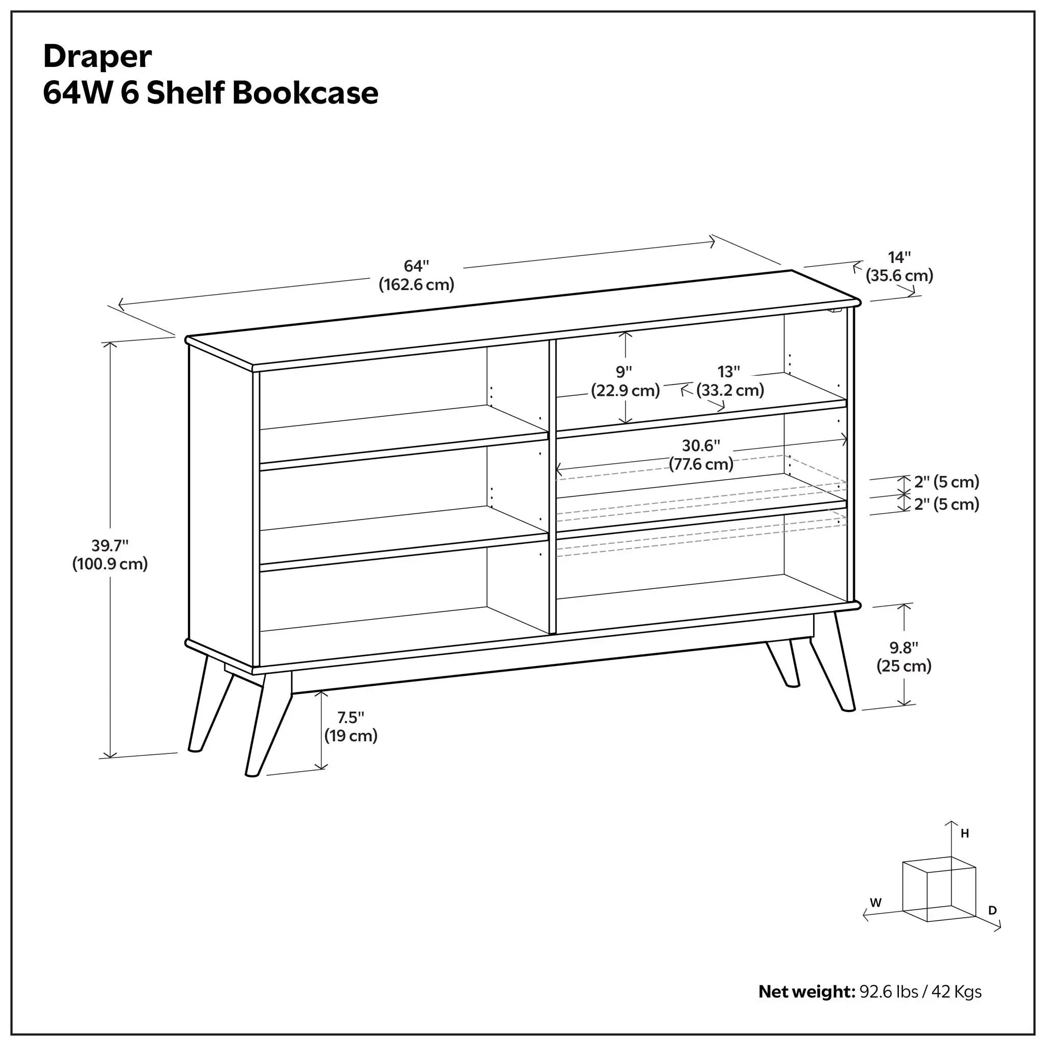 Draper - Handcrafted Low Bookcase by HouseOfZazla