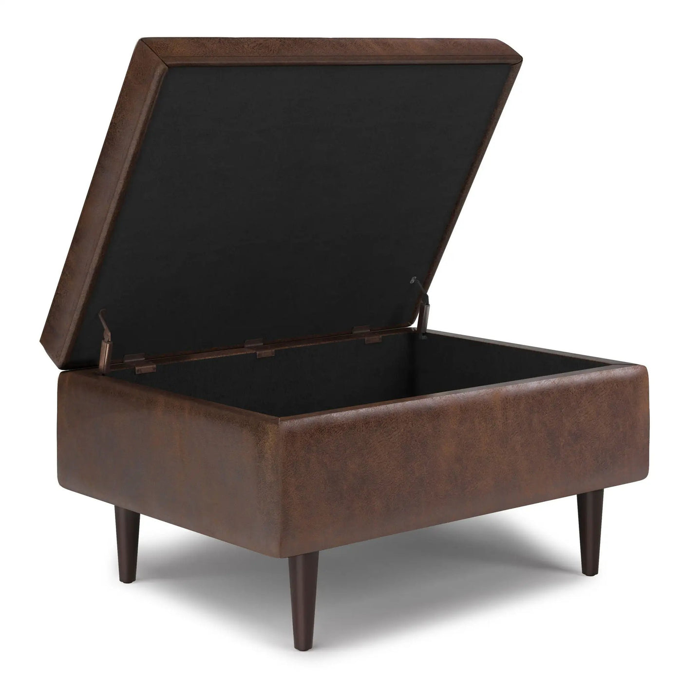 Shay - Large Square Coffee Table Storage Ottoman Mid-Century Style by HouseOfZazla