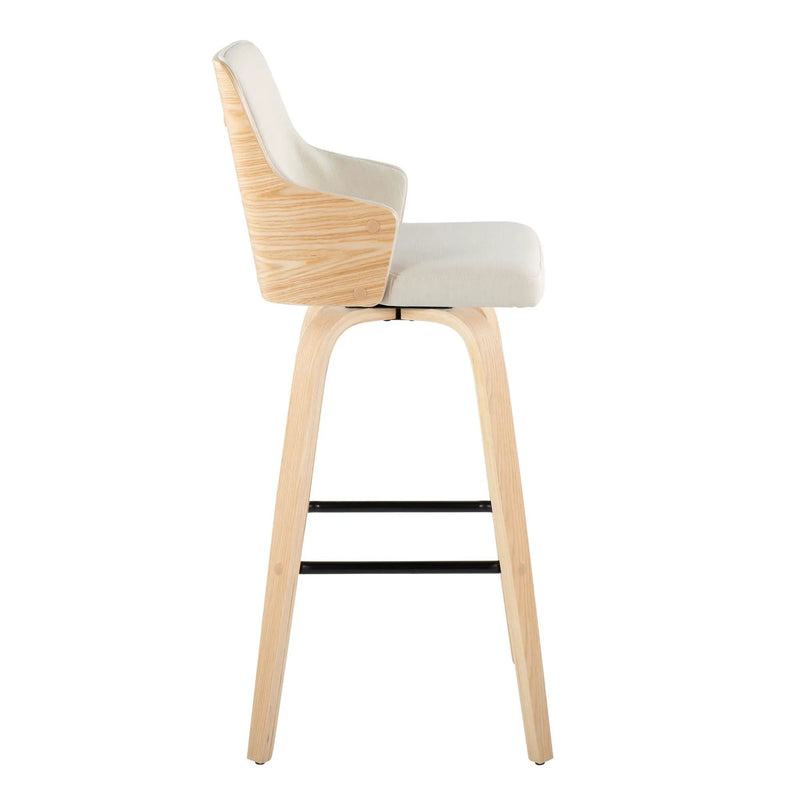 Stella - Contemporary Fixed Height Barstool With Swivel Square Footrest (Set of 2) by Unique Piece Furniture