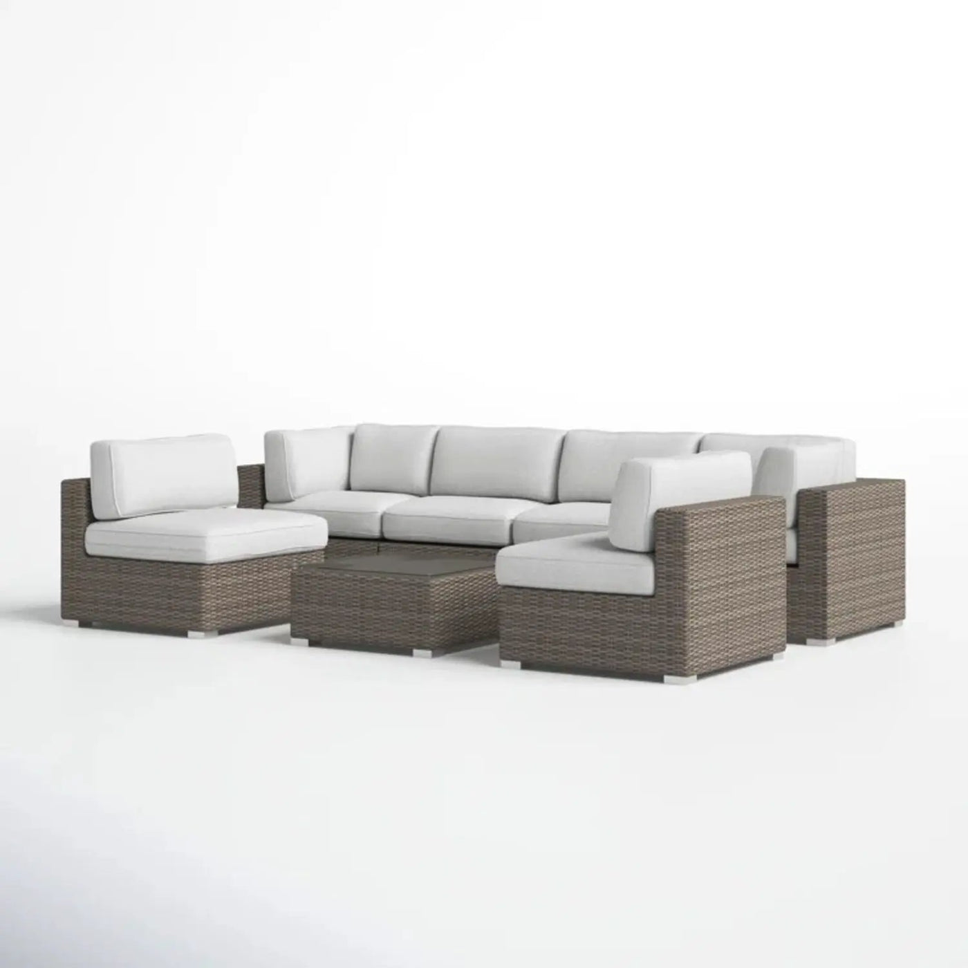 Seating Set With Cushions Handcrafted Wicker Design by HouseOfZazla