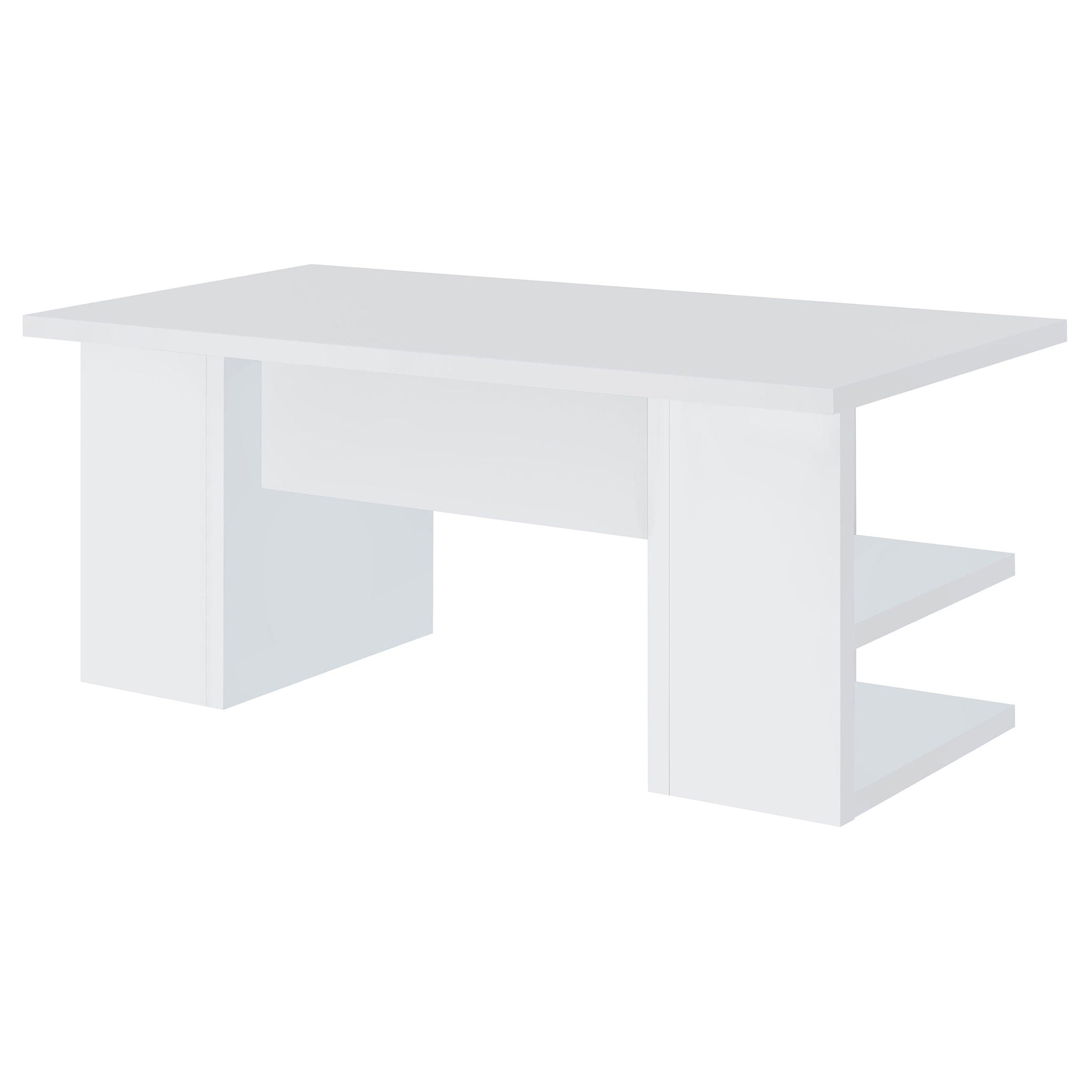 Hannah - 4 Shelf Writing Desk With Open Shelving - White by HouseOfZazla