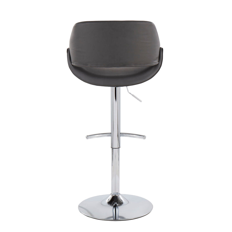 Fabrico - Contemporary Adjustable Bar Stool With Rounded T Footrest (Set of 2) by Unique Piece Furniture