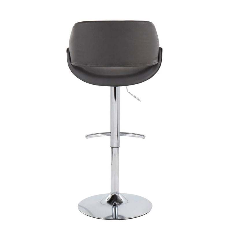 Fabrico - Contemporary Adjustable Bar Stool With Rounded T Footrest (Set of 2) by HouseOfZazla
