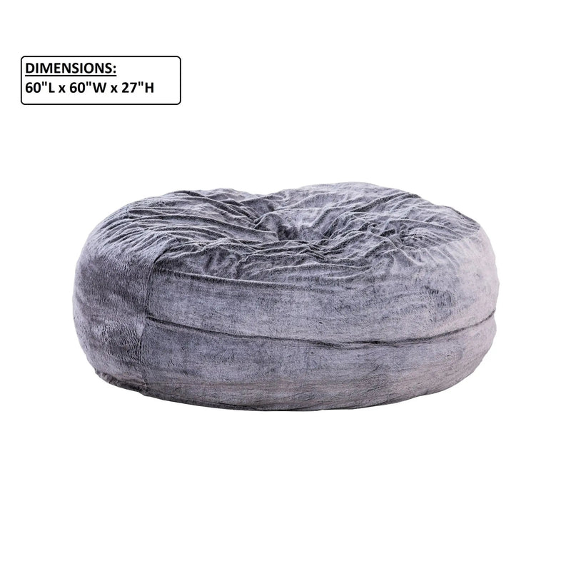 Classic 5Ft Memory Foam Bean Bag Chair, Soft Comfort Lounger - Purple by HouseOfZazla