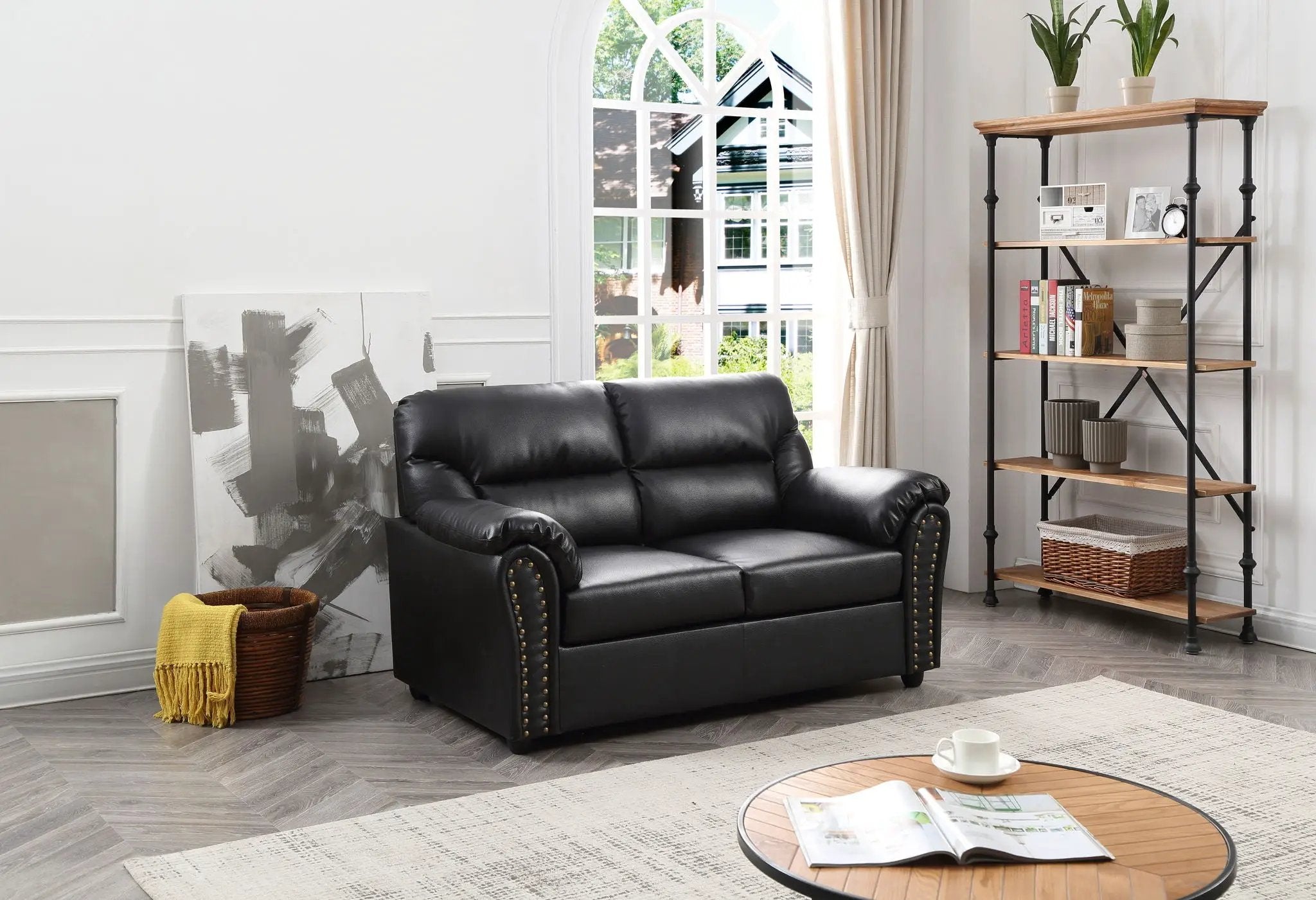 Padded Love Seat For Modern Living - Black by Unique Piece Furniture