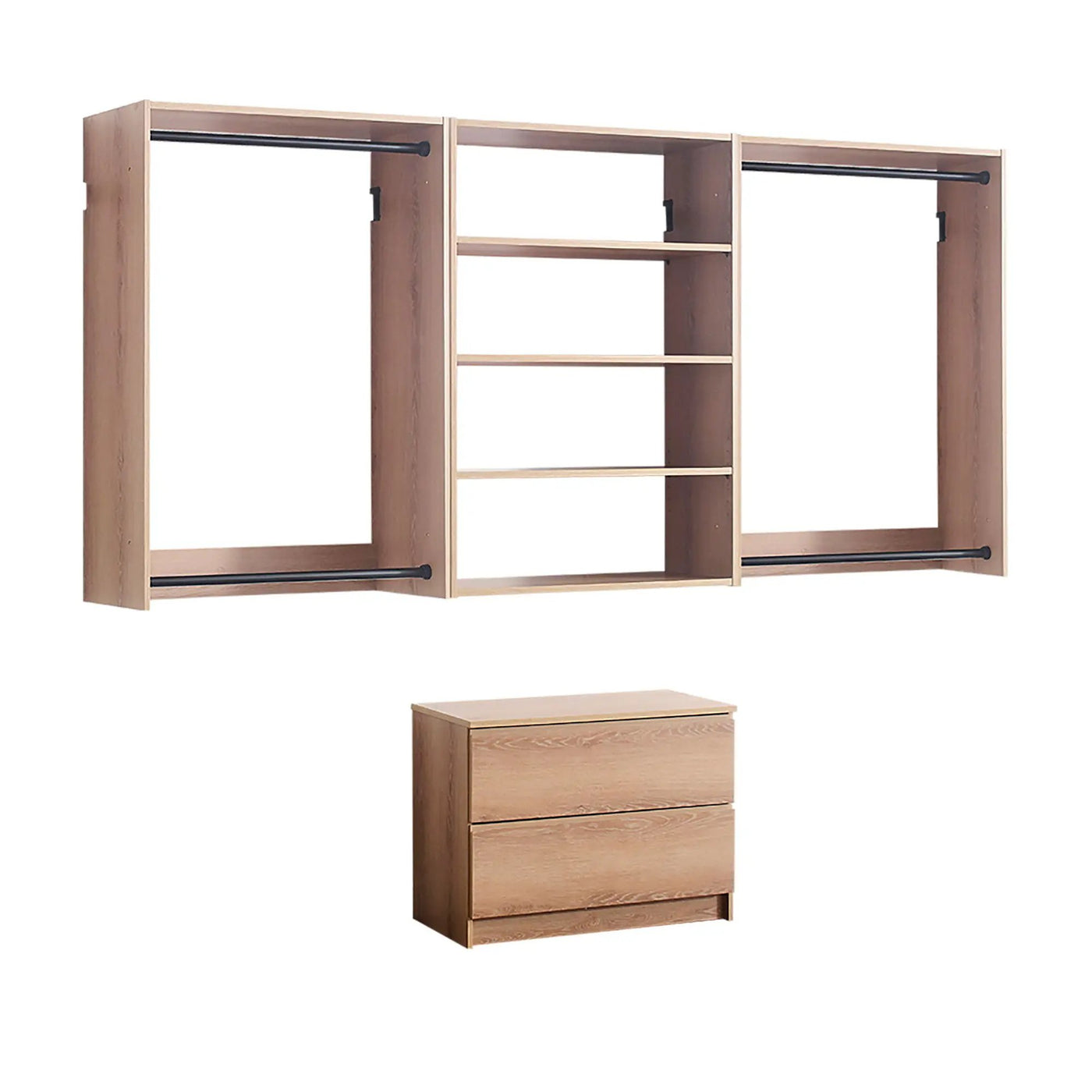 Devi - Wall Mounted Wood Closet System With Modular Units by HouseOfZazla