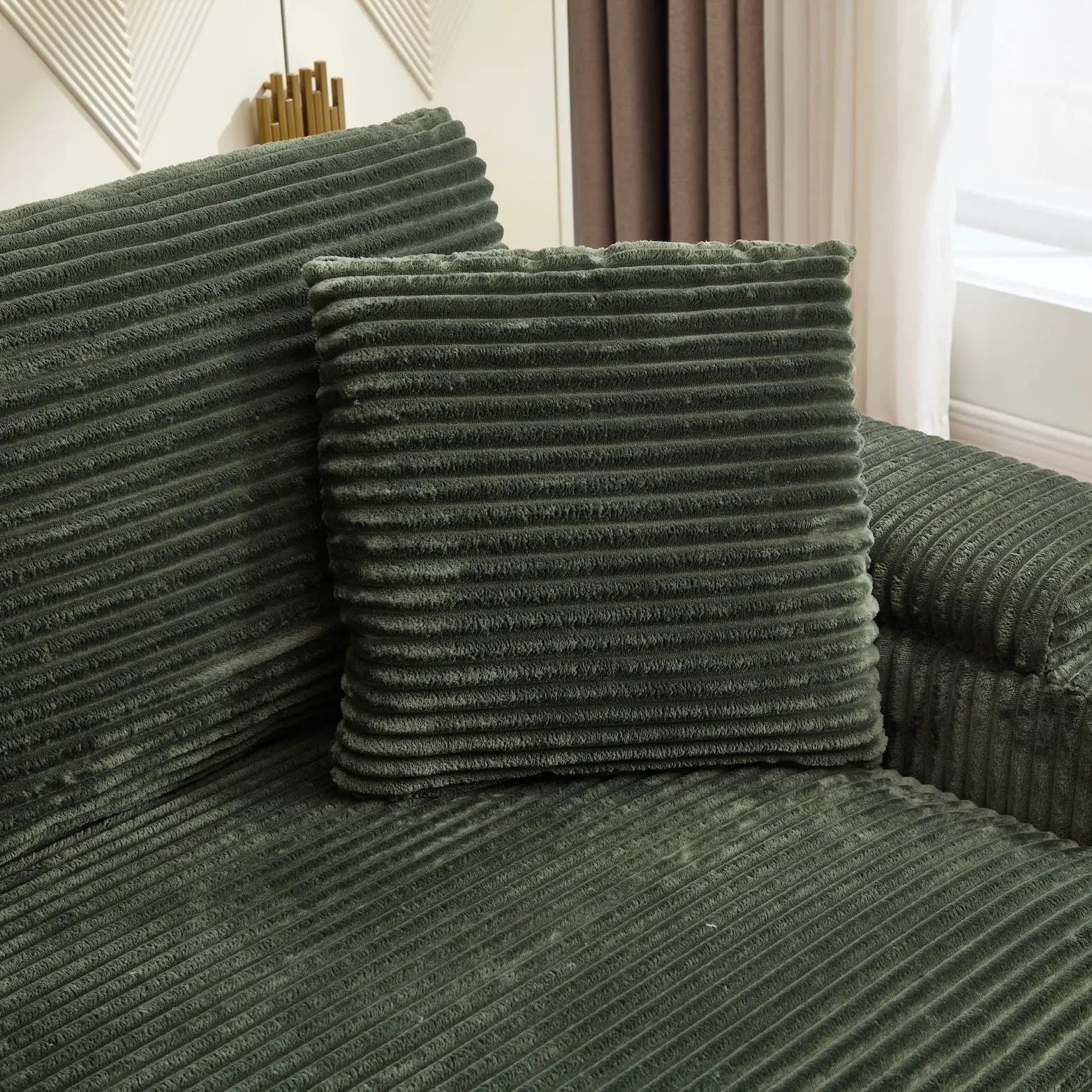 Convertible Sectional Sofa Bed Set With Armrest Storage, Cup Holder, USB, 4 Seater - Green by HouseOfZazla
