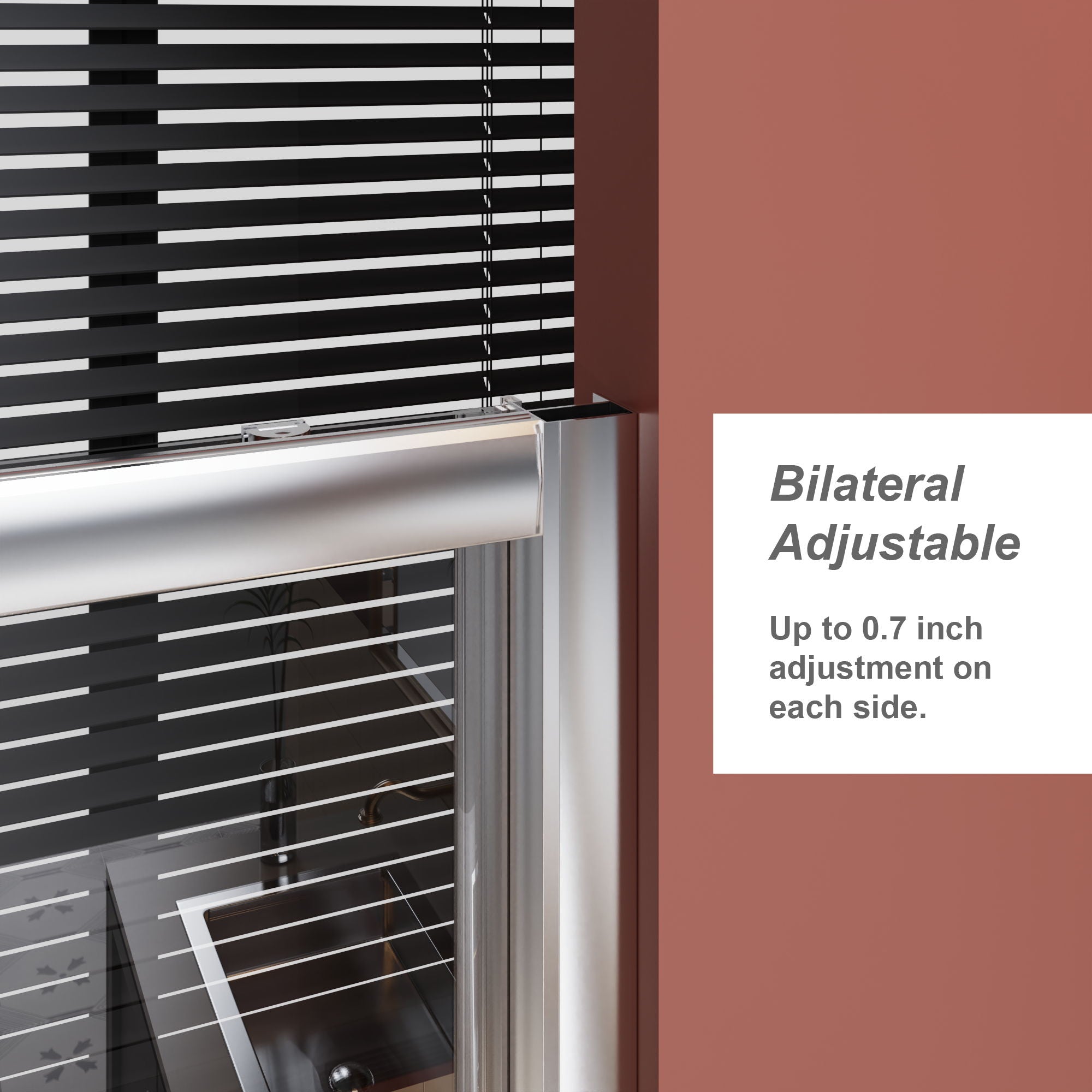 Single Sliding Shower Door With Handle - Chrome by HouseOfZazla