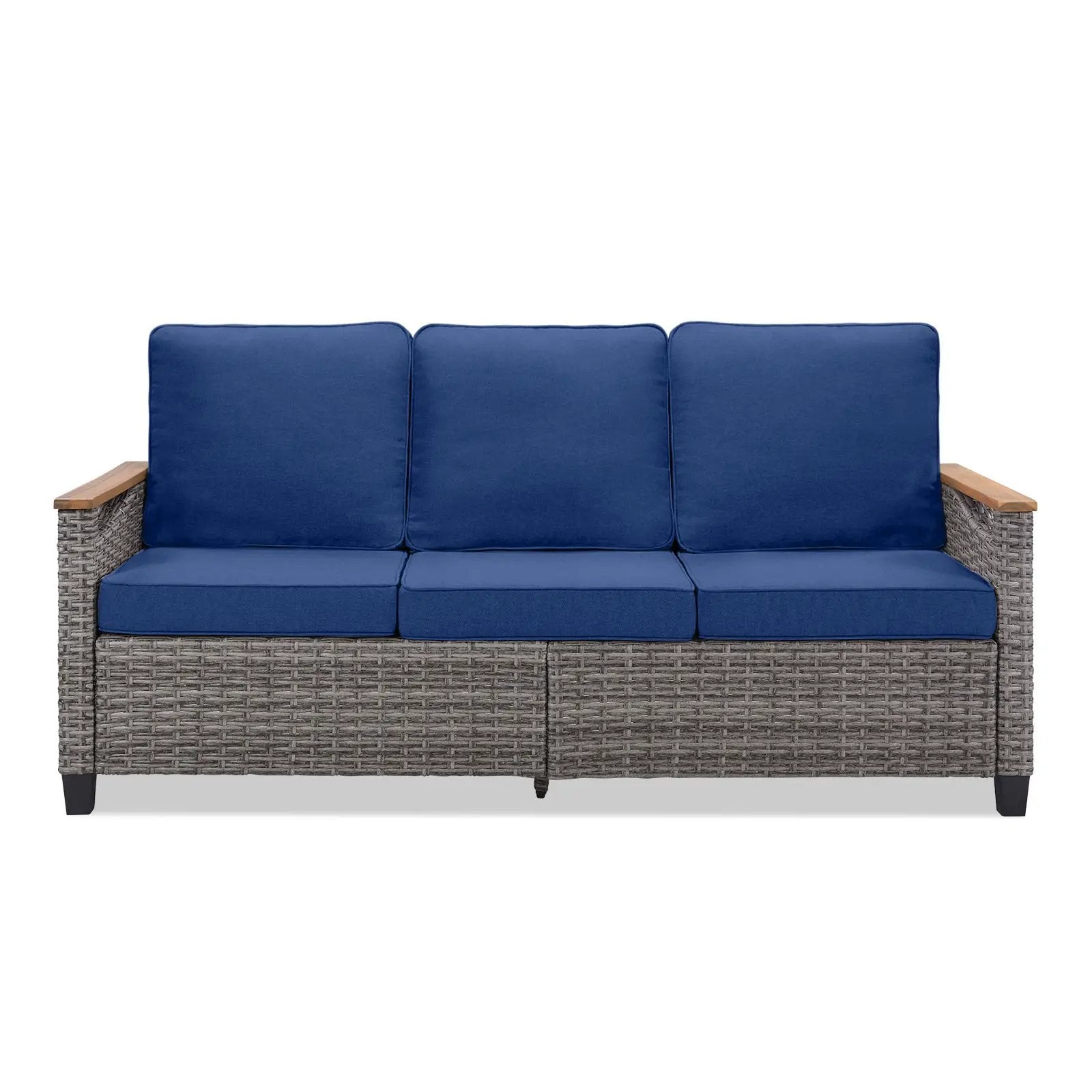 69.7" Wide Outdoor Wicker Patio Sofa by HouseOfZazla