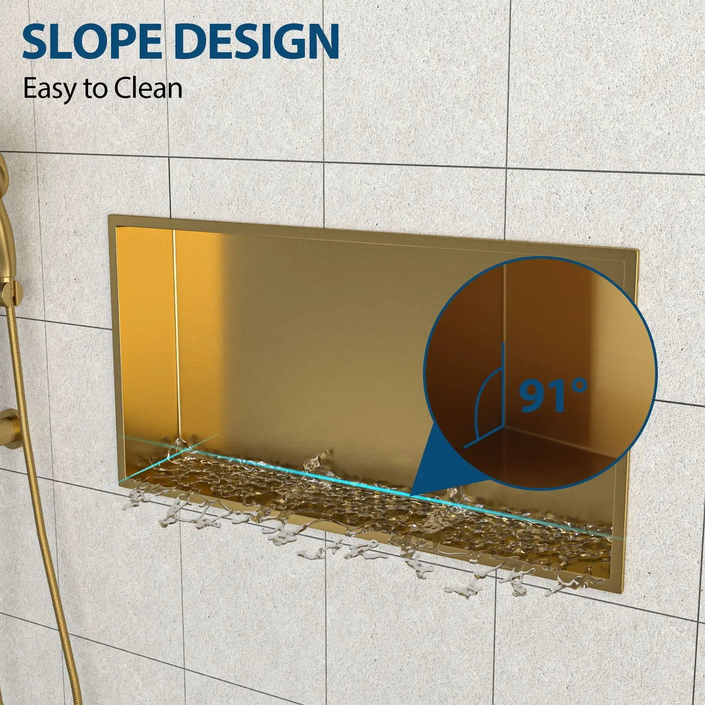 Stainless Steel Shower Niche With Seamless Design For Bathroom Storage by HouseOfZazla