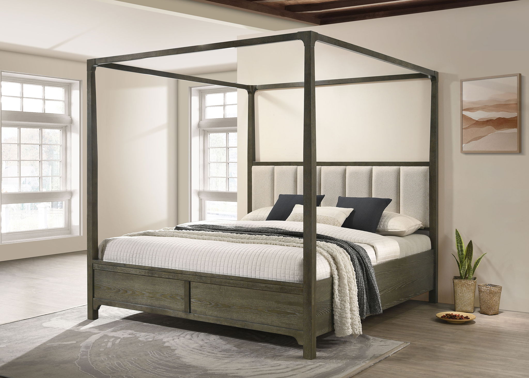 Gran Park Eastern King Canopy Bed Dark Cocoa by Unique Piece Furniture