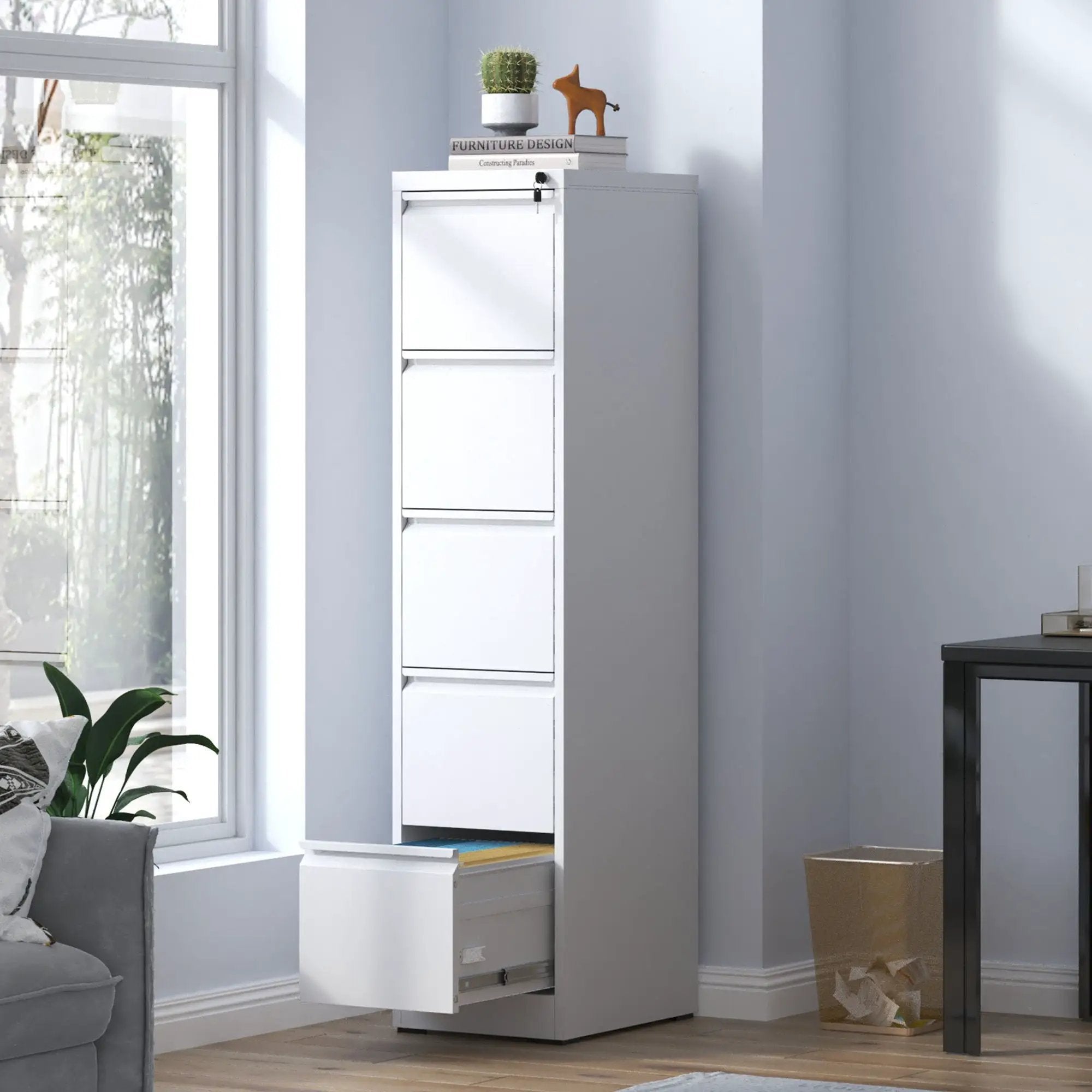 Steel Drawer Vertical File Cabinet With Lock For A4 Legal / Letter Size by Unique Piece Furniture