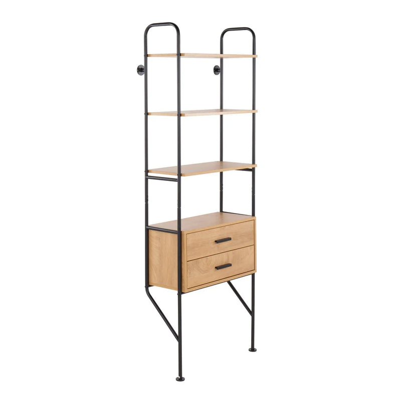 Lean - Industrial Bookcase - Black / Brown by Unique Piece Furniture