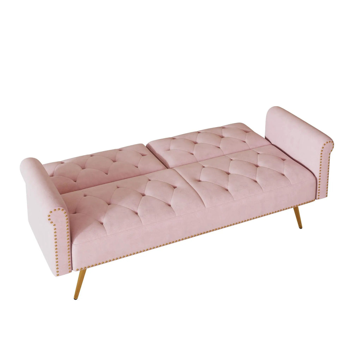 Luxurious Sofa Bed With Nail Head Trim And Matching Pillow by HouseOfZazla