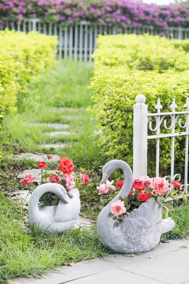 16.5x9x15.5" Mgo Swan Planter by HouseOfZazla